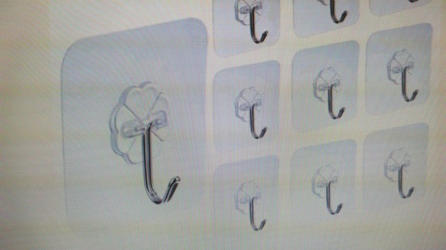 Крючок на липучке "клевер" квадратнывй прозрачный 1271