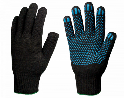 Перчатки 4 нити 10 класс  ПВХ  черные  /продажа кратно 10шт./ /10/ /200/