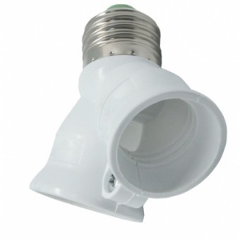 Переходник  Ecola  Е27 на 2хЕ27  белый 483217