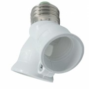 Переходник  Ecola  Е27 на 2хЕ27  белый 483217