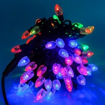 Гирлянда " Шишка" нить цветная  черный провод 10м XL-3 100L