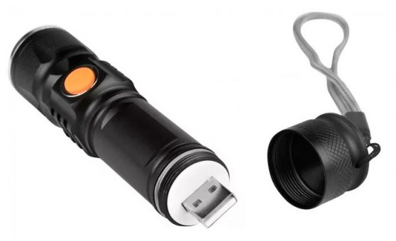 Фонарь Огонь  ручн.ак.+зум YY-515 Т6 зарядное USB 3 реж   101