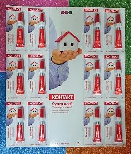 Супер-клей "КОНТАКТ"  Универсальный 3г КМ 288-312 12шт. 22291 цена за упак.