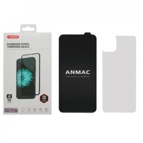 Защитное стекло Iphone 11 Pro  Max  черный 3D + пленка назад ANMAC