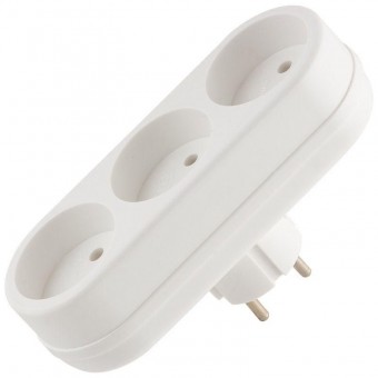 Тройник прямоугольный без заземления VO-DE  3L 6А /10/отк-0971