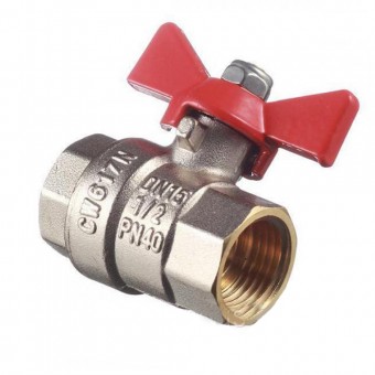 Кран шар./вода 1/2", вн-вн, бабочка"L" 0200002