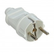 Электровилка HOME 16А 230В пластик, прямая, белая, земля 4140 410895