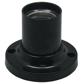 Патрон Ecola  накладной прямой Е27 черный