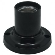 Патрон Ecola  накладной прямой Е27 черный