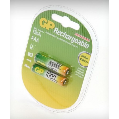 Аккумулятор GP 1000 mah AAA HR03 BL2