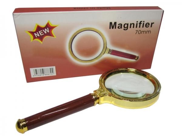 Лупа Magnifier золот. 70мм в коричневой коробке