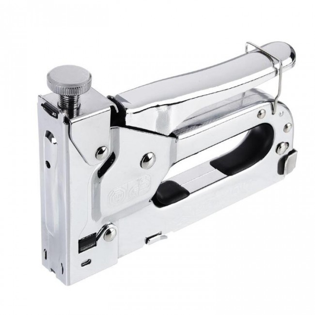 Степлер мебел пластик "Ермак" регулируемый в комплекте 100шт скоб  648-016