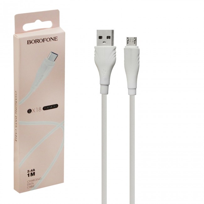 Кабель USB Micro  BX18  2.4A 1M Borofone белый