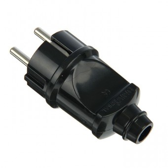 Электровилка Home 16А 230В пластик, черная, земля  огнестойкий 4240 640353