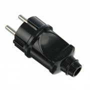 Электровилка Home 16А 230В пластик, черная, земля  огнестойкий 4240 640353