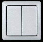 Выключатель СУ 2клавиши белый внутрений пластиковый ВС56-234-б Выключатель СУ 2клавиши белый внутрений пластиковый ВС56-234-б