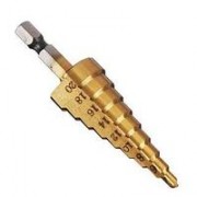 Сверло "Ермак" ступенчатое по металлу 4/6/8/10/12/16/18/20 шестигранный хвостик 649-206 Сверло "Ермак" ступенчатое по металлу 4/6/8/10/12/16/18/20 шестигранный хвостик 649-206