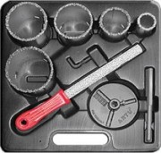 Пила круговая карбидная 38-83мм 5шт+напильник карбидный FIT 16510 Пила круговая карбидная 38-83мм 5шт+напильник карбидный FIT 16510