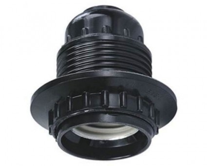 Электропатрон с кольцом карболит Ecola  Е27 черный /10/ 641183