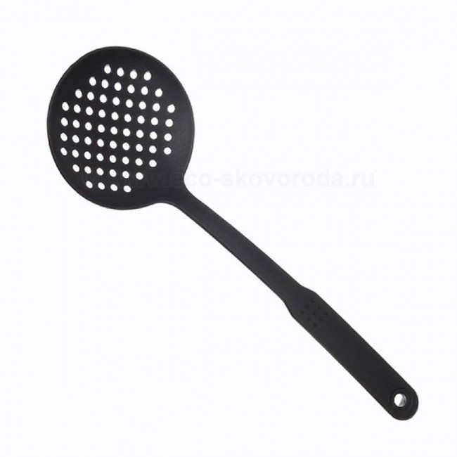 Шумовка "MANA" с антипригарным покрытием цвет  черный белое крапление отк-5749
