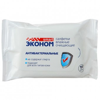 Влажные салфетки "SMART" эконом 15шт. /108/ 30026