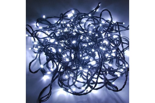 Гирлянда нить черный провод БЕЛЫЙ свет 8режим в тубе 9м  140L MQ-57