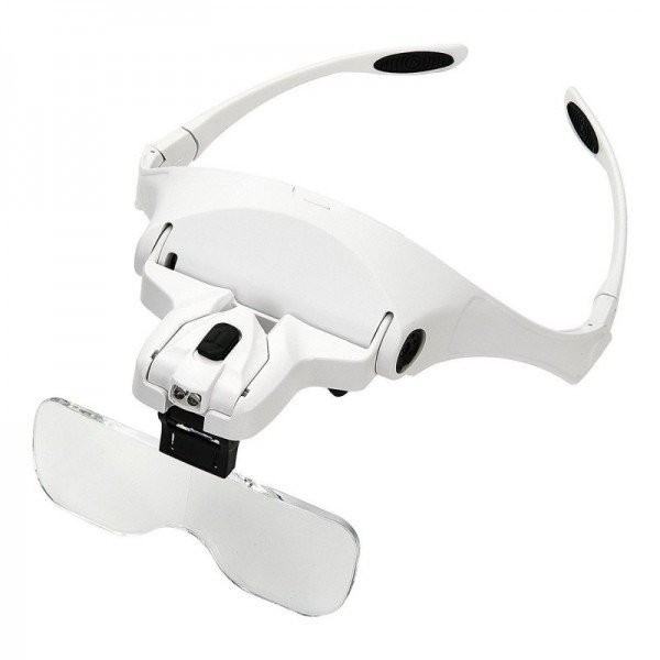 Лупа-очки+5насадок с подсвет.2д. "9892В2"