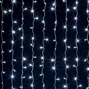 Гирлянда  занавес  ,белый цв..в тубе  8 режим 3Х2м  320L