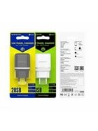 Переходник СЗУ на 2 USB BOROFONE Lightning  2.1А  BA25A  белый/черный