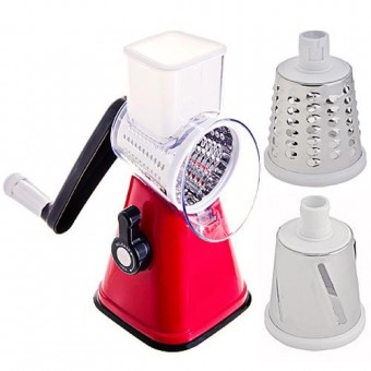 Овощерезка ручная ЭМРАН большая 3насадки красная HS-816 Н