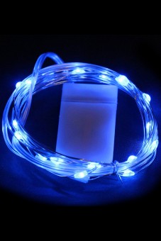 Гирлянда нить светодиодная 20L 2м  синий цвет на 2*2032 в пакете