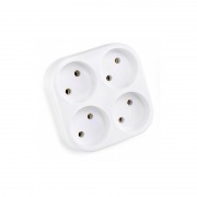 Четверник квадратный без заземления TOKER 4Т 6А отк-0970 Четверник квадратный без заземления TOKER 4Т 6А отк-0970