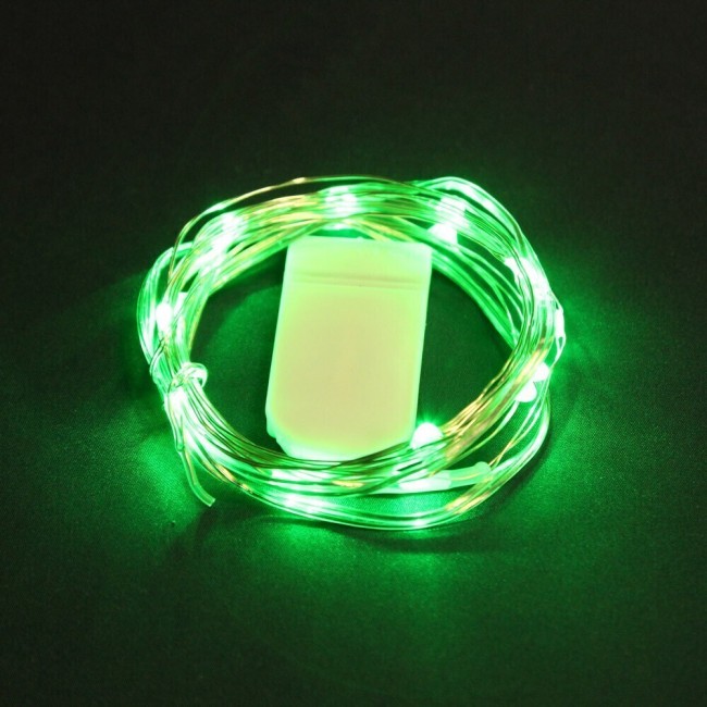 Гирлянда нить светодиодная 2м синий цвет на 2*2032 в пакетике