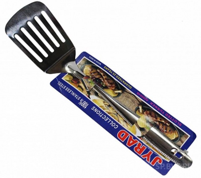 Лопатка с прорезями метал   JYRAD  хром 33см Н