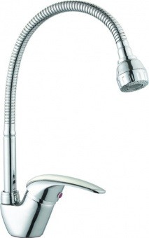 смеситель для кухни боковой на большой гайке гусак 750 в уселенный DK-5711-750