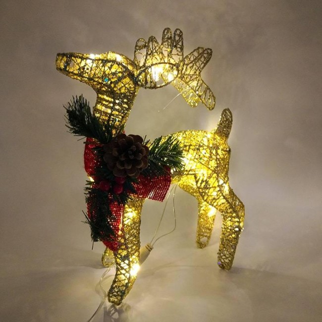 Фигура новогодняя  "Олень"  30см золото
