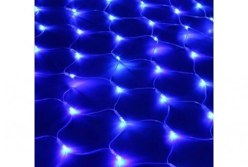 Гирлянда сетка синий цвет  в тубе 8реж.  1,5х1,5м   160L MQ-6 (11)