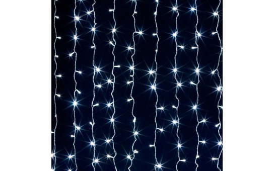 Гирлянда штора матовая, белый провод1,5х1,5 холодный свет