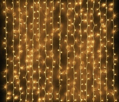 Гирлянда  штора водопад желтая  320 ламп 1,5м*1,5м /20/
