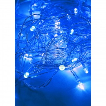 Гирлянда нить прозрачный провод СИНИЙ свет 8режим в тубе 9м  140L MQ-16