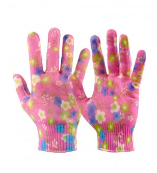 Перчатка нейлоновая с рисунком, цвета в ассортименте 2024 /12/ П