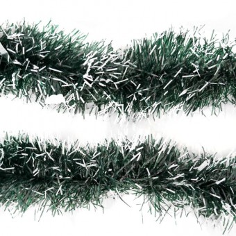 Мишура 09 зеленый с белым продажда от 10 штук