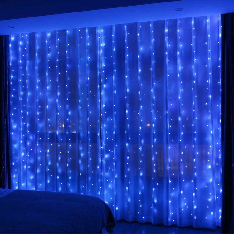 Гирлянда штора синего цвета. Гирлянда штора водопад та-8 RGB 3mx2m 1872. Гирлянда штора "занавес", 3х2м, с пультом, 8 режимов, 600 led. (Синий). Гирлянда штора 2х2 цветная. Гирлянда штора 2х2 синяя.