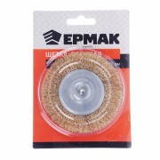 Щетка плоская "Ермак"  металл со шпилькой для дрели 100мм 656-008 Щетка плоская "Ермак"  металл со шпилькой для дрели 100мм 656-008
