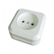 Розетка ОУ 1 местная белая керамика О0022 "Олимп" наружняя б/з Розетка ОУ 1 местная белая керамика О0022 "Олимп" наружняя б/з