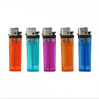 Зажигалка  прозрачная M-01 \50\ Продажа УПАКОВКАМИ