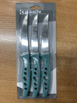 Набор ножей, прямое лезвие на блист. 3 шт