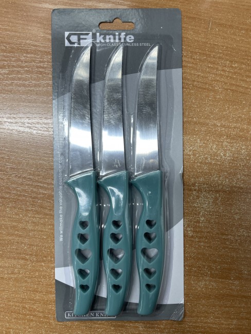Набор ножей, прямое лезвие на блист. 3 шт
