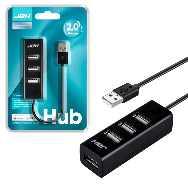 HUB USB на 4 USB 2.0 HUB-112 JBH черный