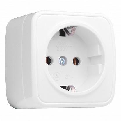Розетка  ОУ 1 места белая керамика "Олим" О0028